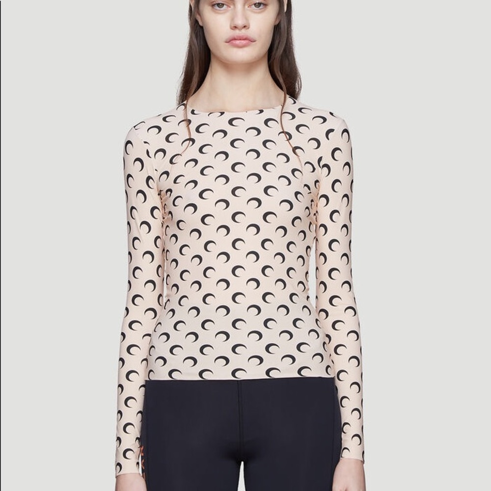 Marine Serre Fitted Moon Print Top